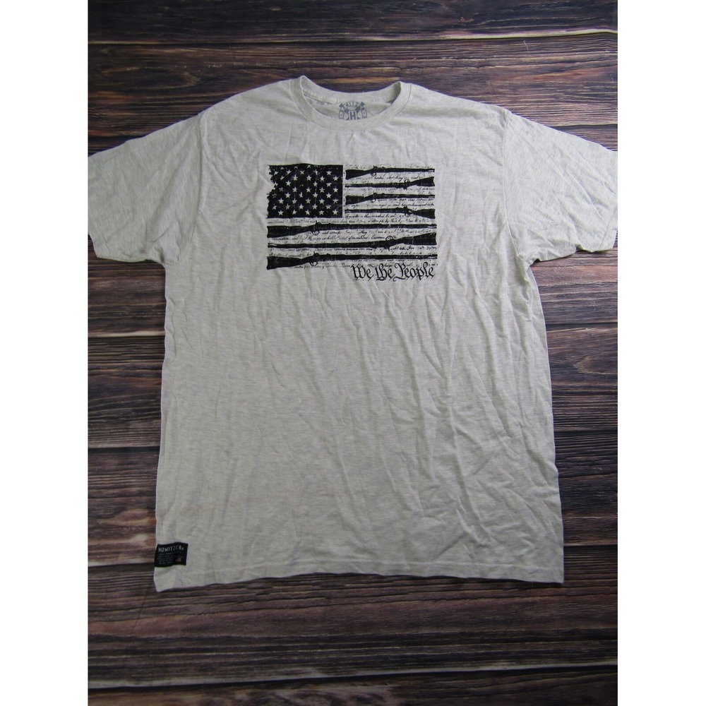 Howitzer Patriot Mens XL White We The People T Shirt Military Veteran America US